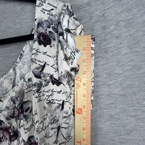 Thorn & Fable Women's Crop Top Extra Large Skull Romeo Juliet Puff Sleeve - Picture 11 of 11